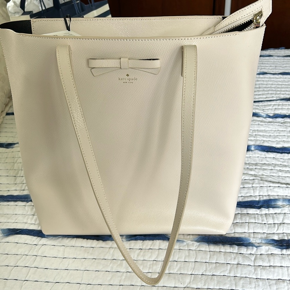 Kate Spade NWT bleachbone on purpose leather tote